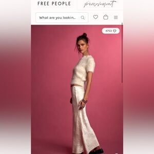 Free People Crushed Satin Skirt Set